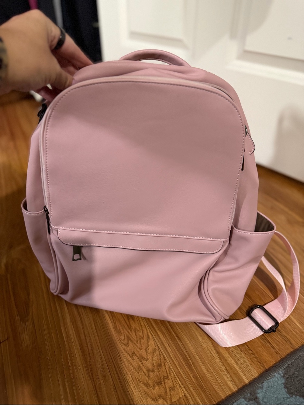 Pink Women's Backpack Tote - Minimal Everyday Bag